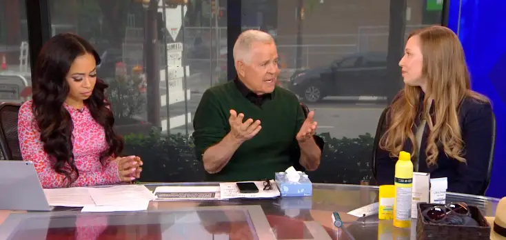 The host was shocked by the revelation (Fox29)