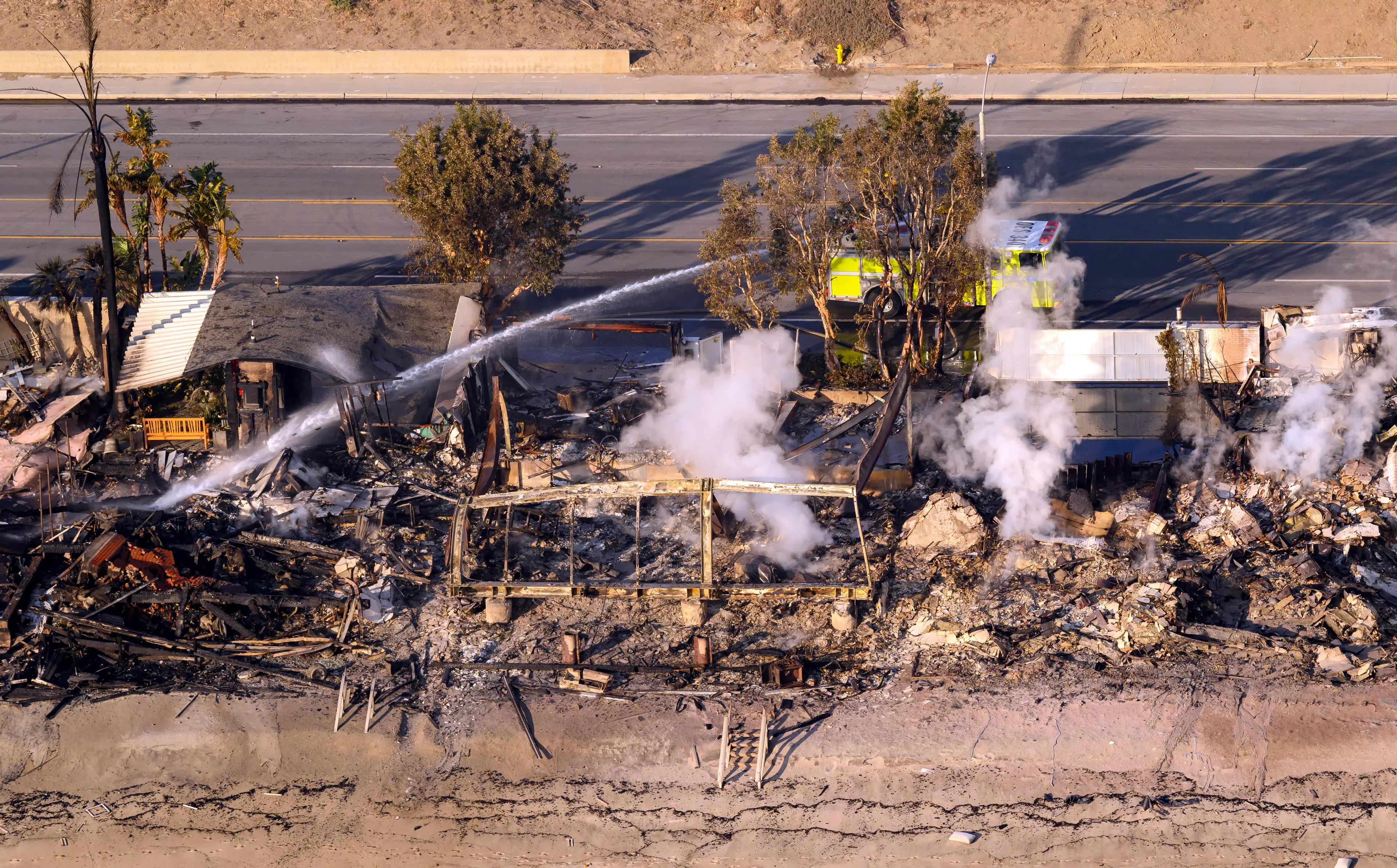 The rest of the coastline was reduced to ashes (JOSH EDELSON/AFP via Getty Images)