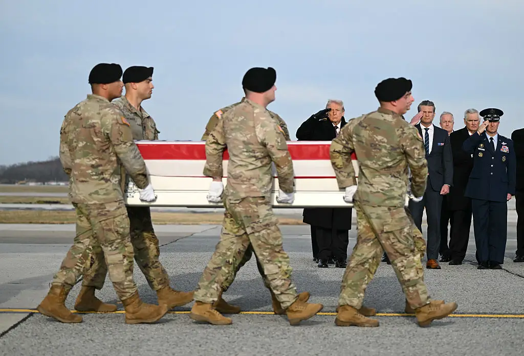 American soldiers who died in an 'ambush attack' returned home to US soil last week (ANDREW CABALLERO-REYNOLDS / AFP via Getty Images)