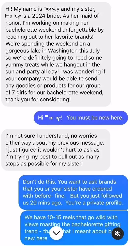 The cookie company has reportedly been inundated with requests for freebies for bachelorette parties. (Instagram/@halfsiescookieco)