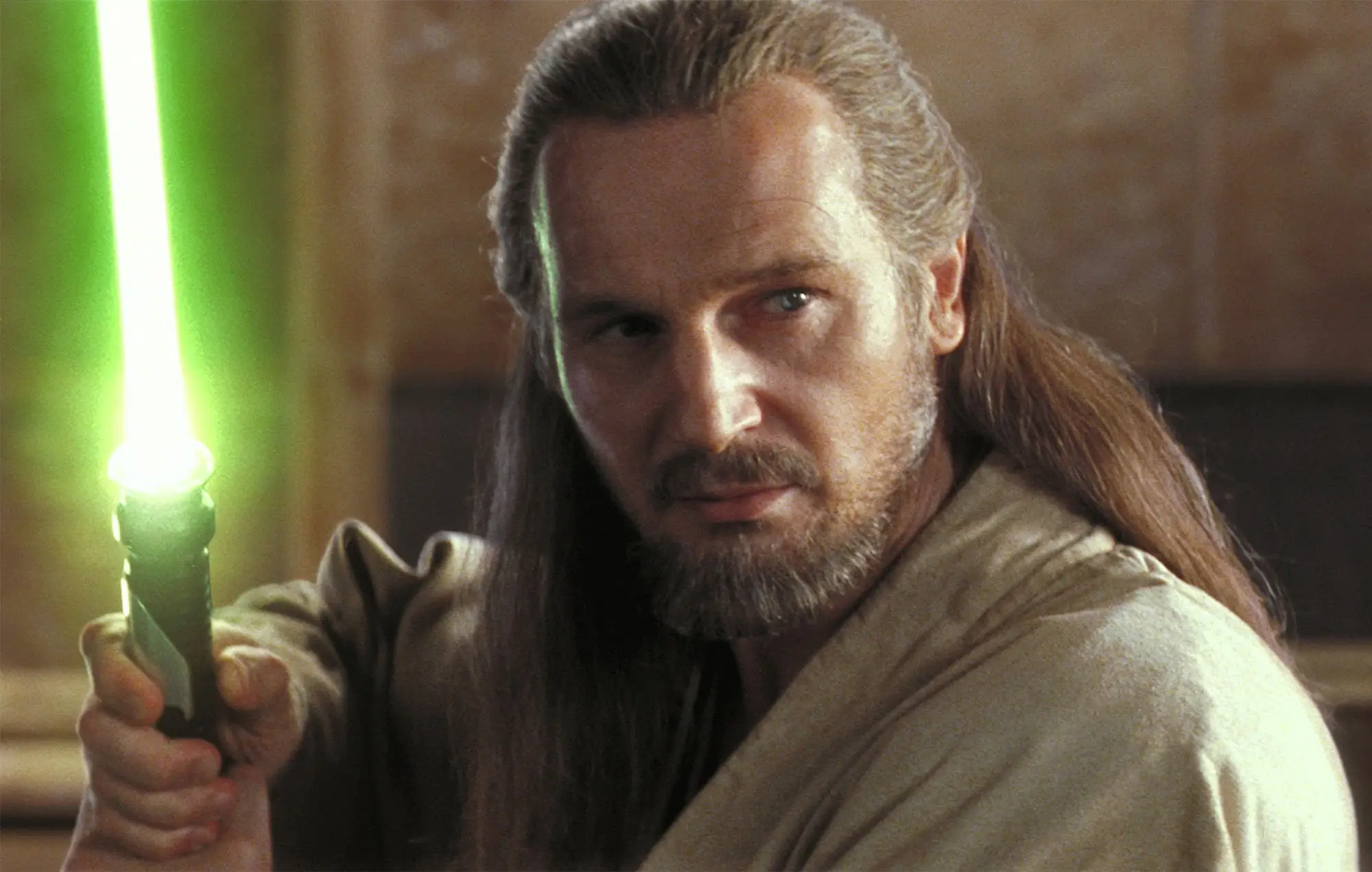 Liam Neeson as Qui-Gon Jinn.