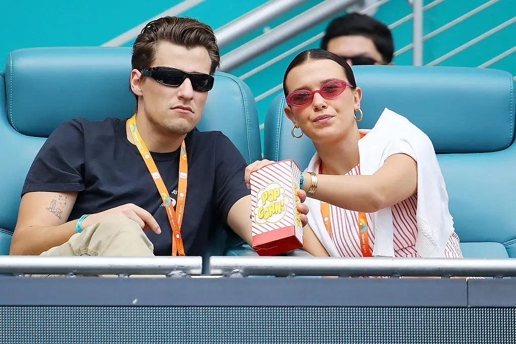Brown, 21, and Bongiovi, son of rock legend Jon Bon Jovi, first sparked romance rumours in June 2021 when he posted a selfie with her on Instagram (Photo by Leonardo Fernandez/Getty Images)