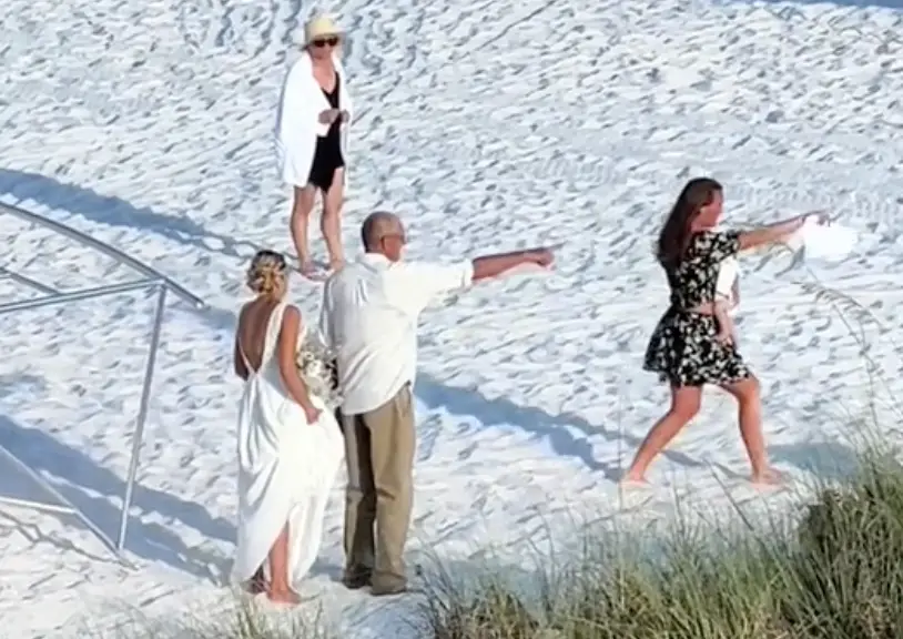 The woman seemed to be oblivious to the events around her.