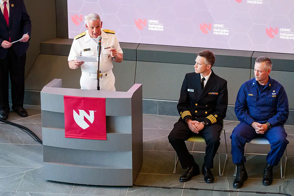 Admiral Brian Christine has promoted several conspiracy theories in the past, according to CNN (Photo by Dylan Widger/Getty Images)