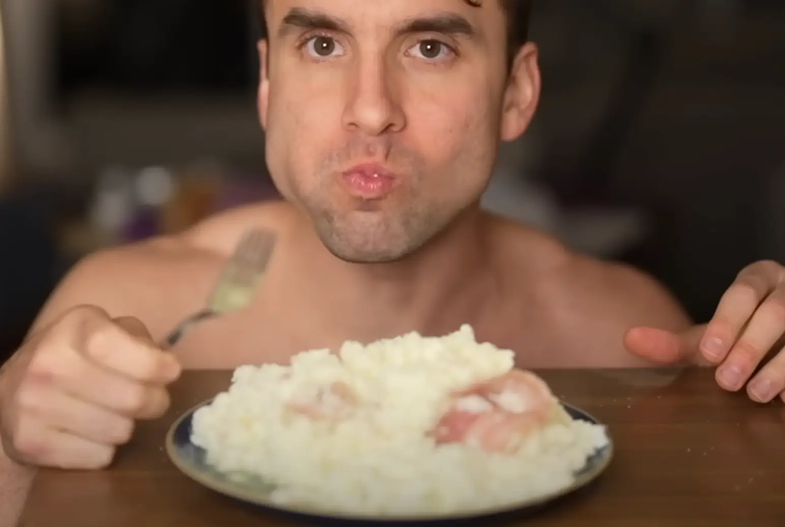 The face of a man determined to eat more eggs (What I've Learned/YouTube)