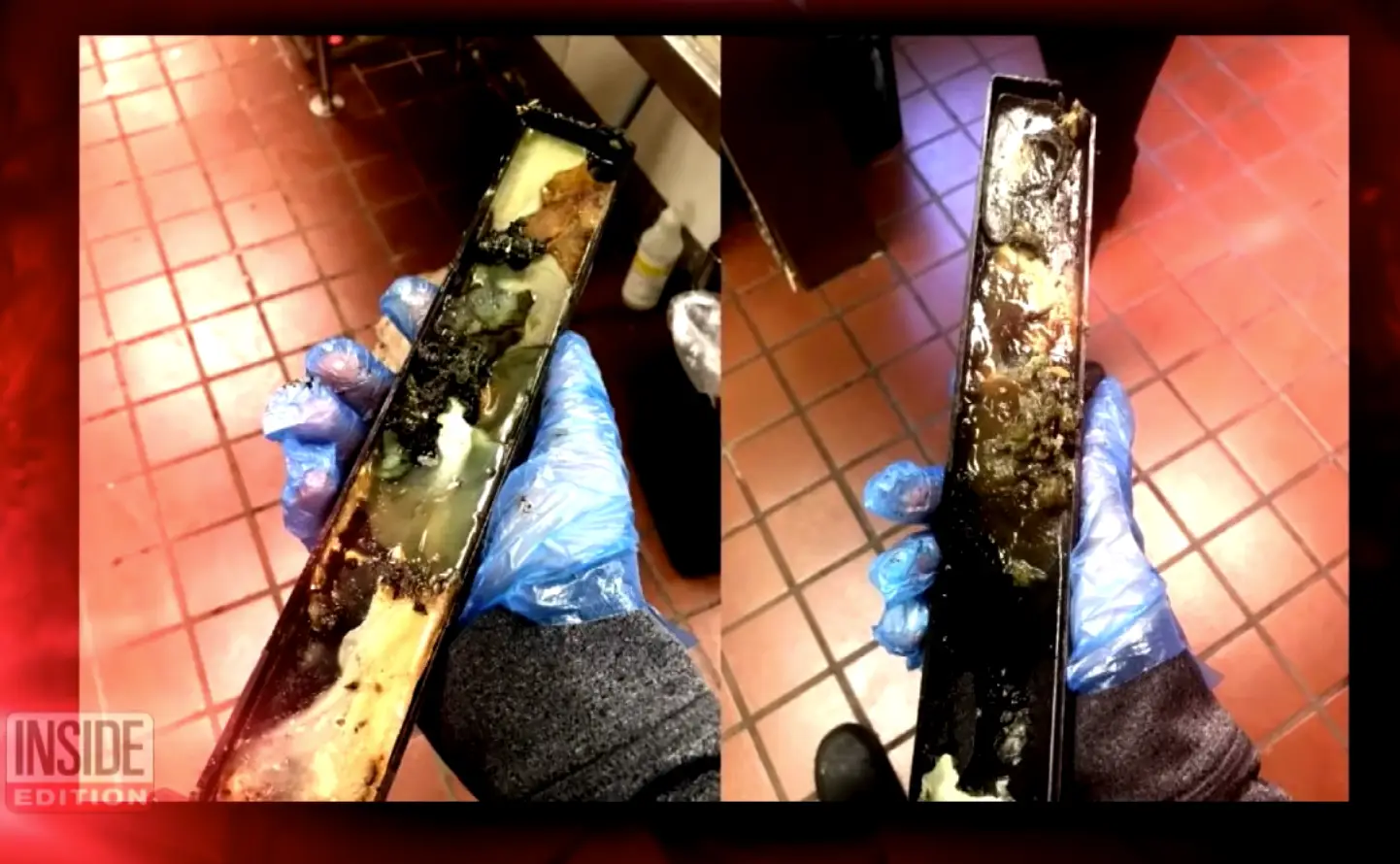 One McDonald's employee shared a picture of a drip tray (Inside Edition/Twitter)