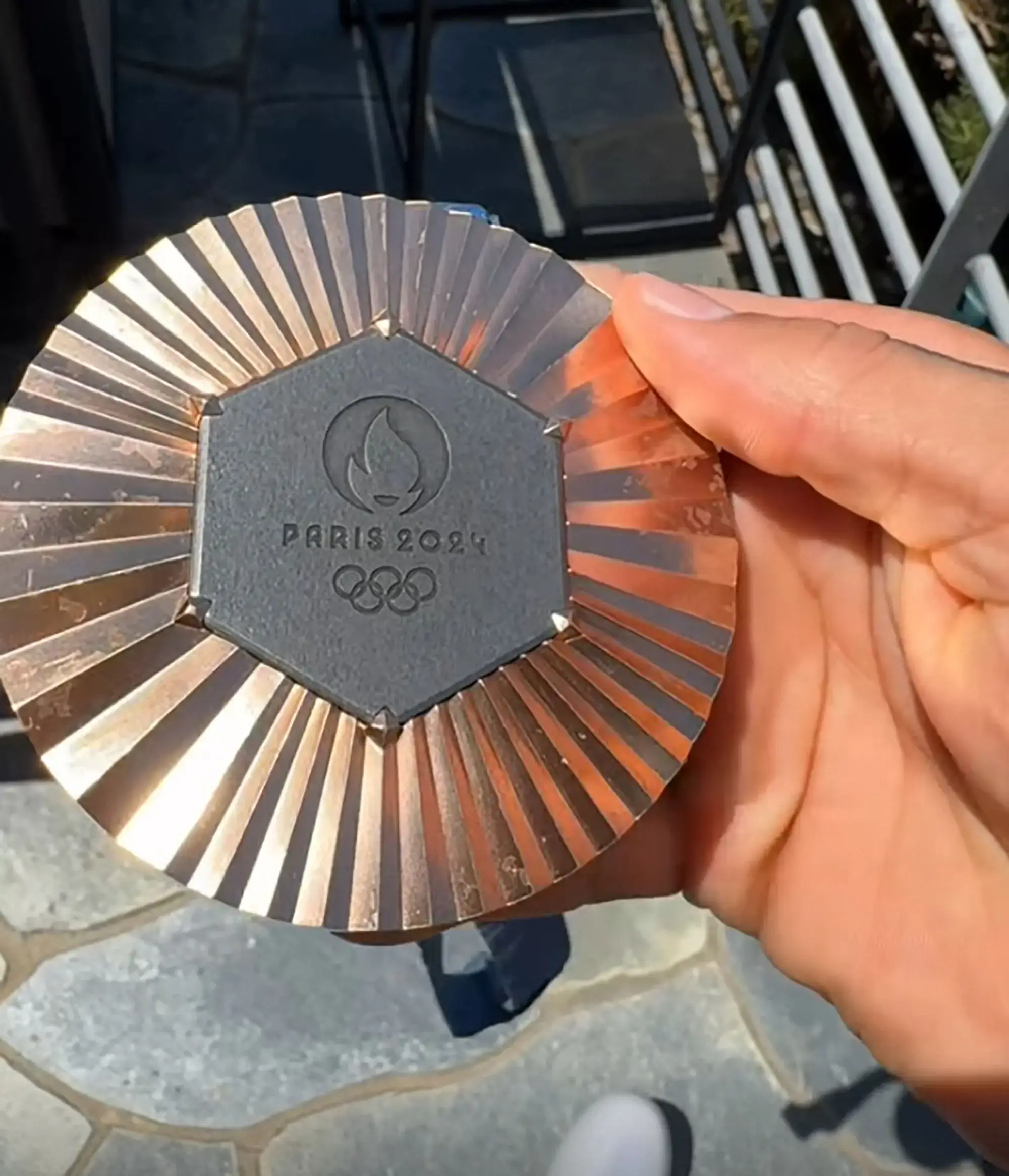 The front of the medal wasn't looking quite so shiny either. (Nyjah Huston/Instagram)