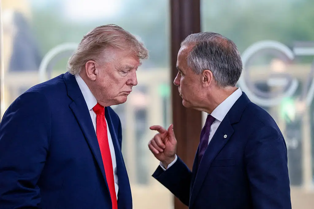 Canadian Prime Minister Mark Carney suspended trade negotiations with the US after saying Washington's latest proposals were 'unfair' and 'uneconomic.' (Photo by Evelyn Hockstein / POOL / AFP via Getty Images)
