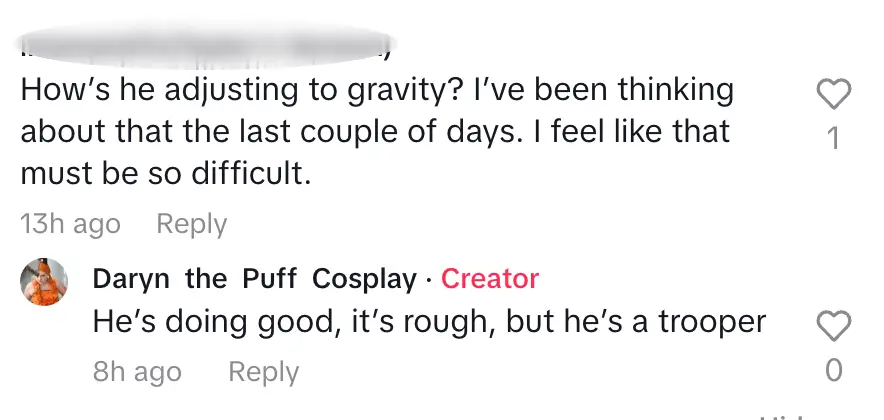 Wilmore's daughter said he's doing 'good' following his return (TikTok)