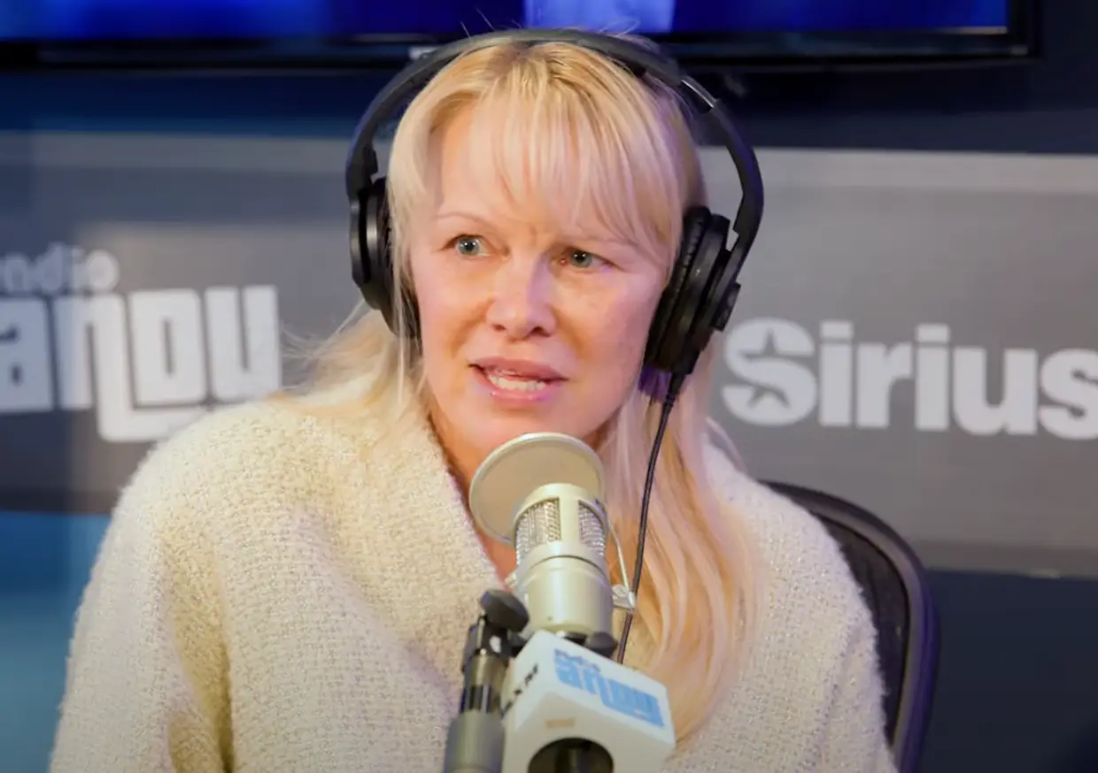 Pamela Anderson revealed she and her ex aren't really talking at the moment (SiriusXM/YouTube)