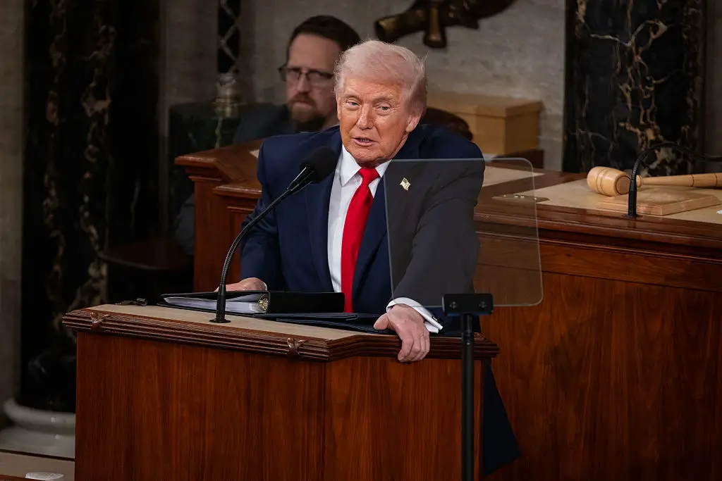 Trump delivered the longest State of the Union address in history (Nathan Posner/Anadolu via Getty Images)