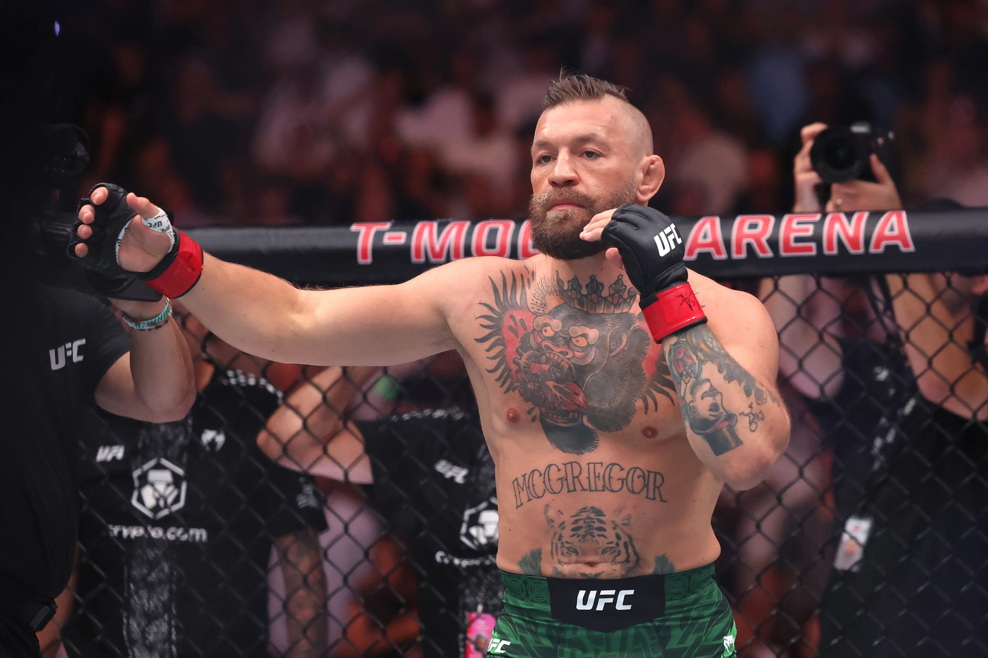 McGregor was returning to the octagon after a five year absence when disaster struck (Ian Maule/Getty Images)