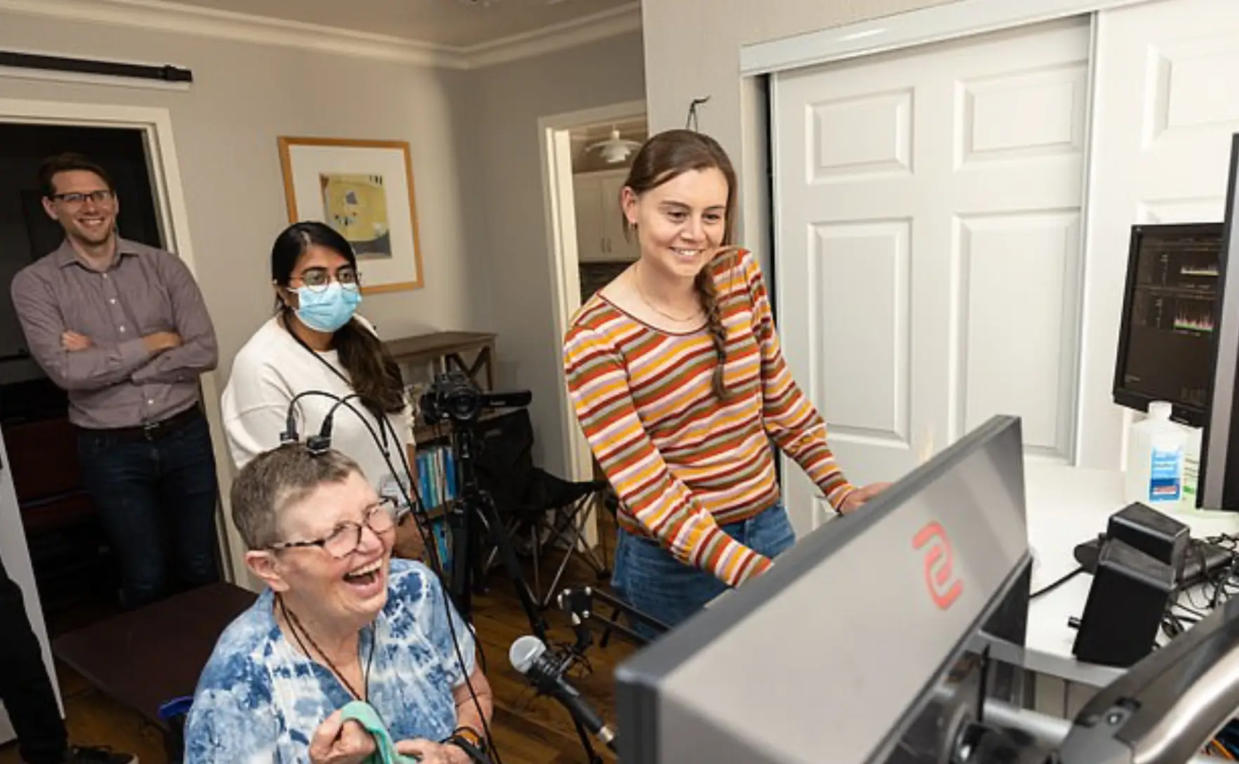 Pat Bennett had the brain implants to help her speak again.