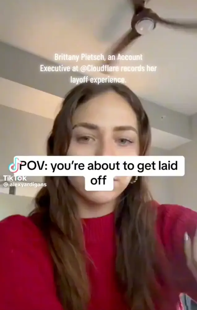 She was in a meeting with two people she had never met before.