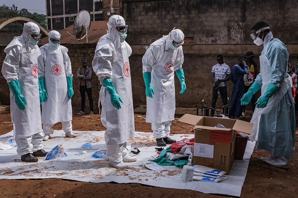 The WHO has warned that the epidemic is currently 'outpacing' them. (Badru KATUMBA / AFP via Getty Images)