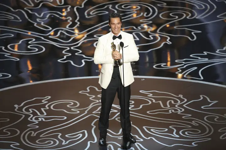Matthew McConaughey pictured collecting his Best Actor Oscar (Adam Taylor/Disney General Entertainment Content via Getty Images)