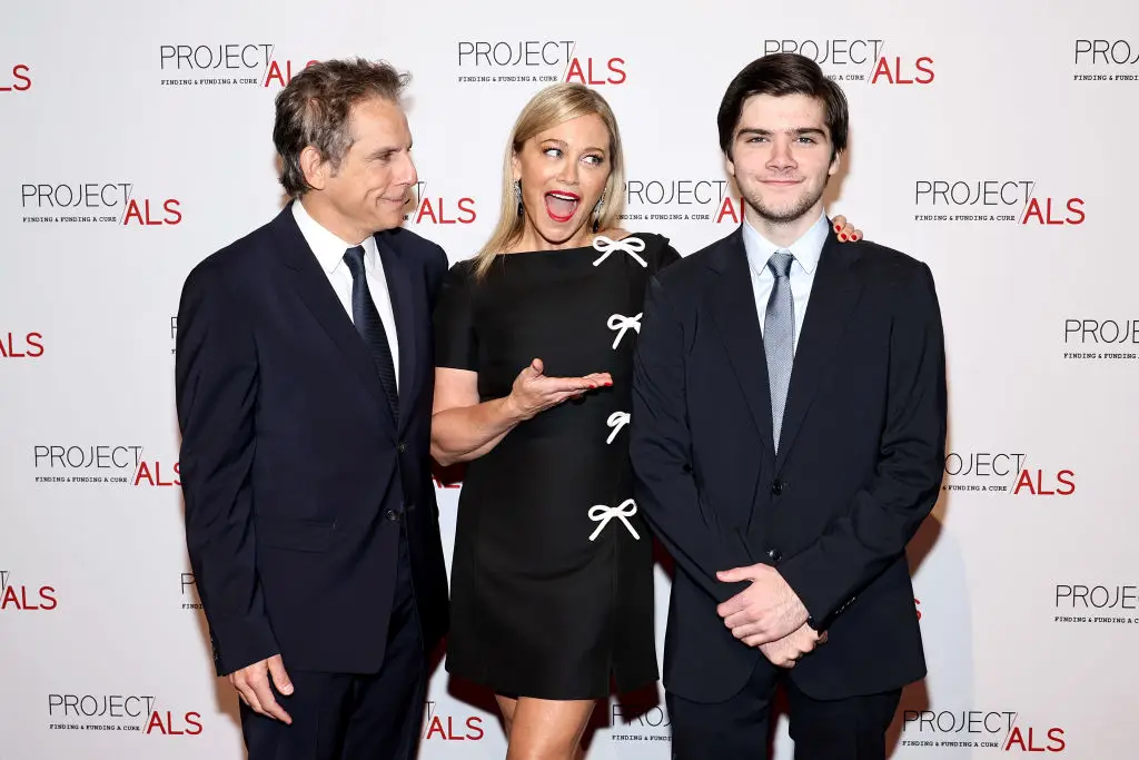 Ben Stiller, his wife Christine Taylor and his son Quinlin (Jamie McCarthy/Getty Images)