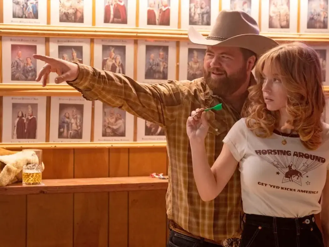 Sweeney and Paul Walter Hauser in Americana (Lionsgate Films)