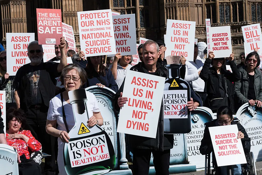 Opponents of assisted dying (Wiktor Szymanowicz/Future Publishing via Getty Images)
