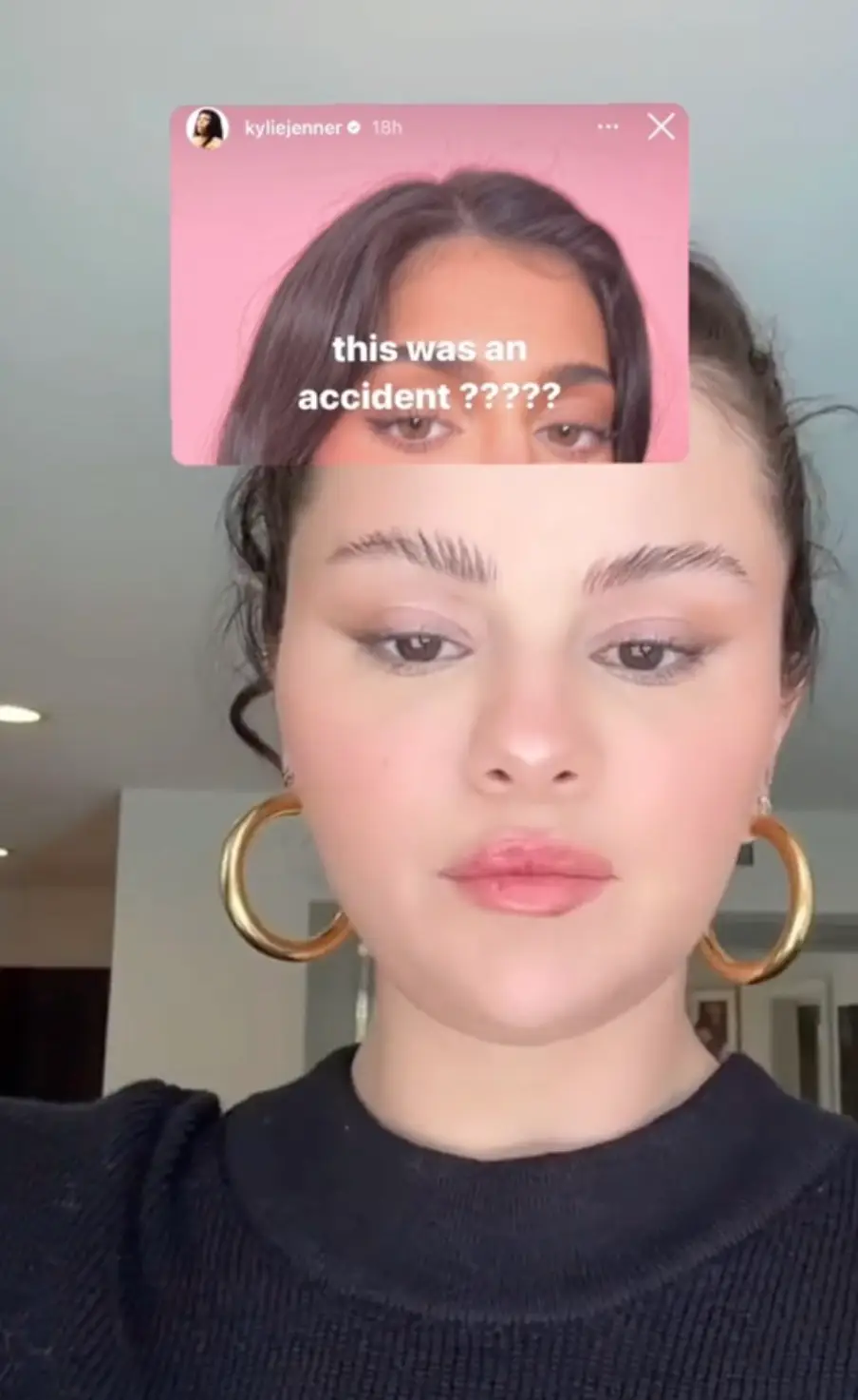 Some people thought Kylie's post was a response to Selena's eyebrow video.