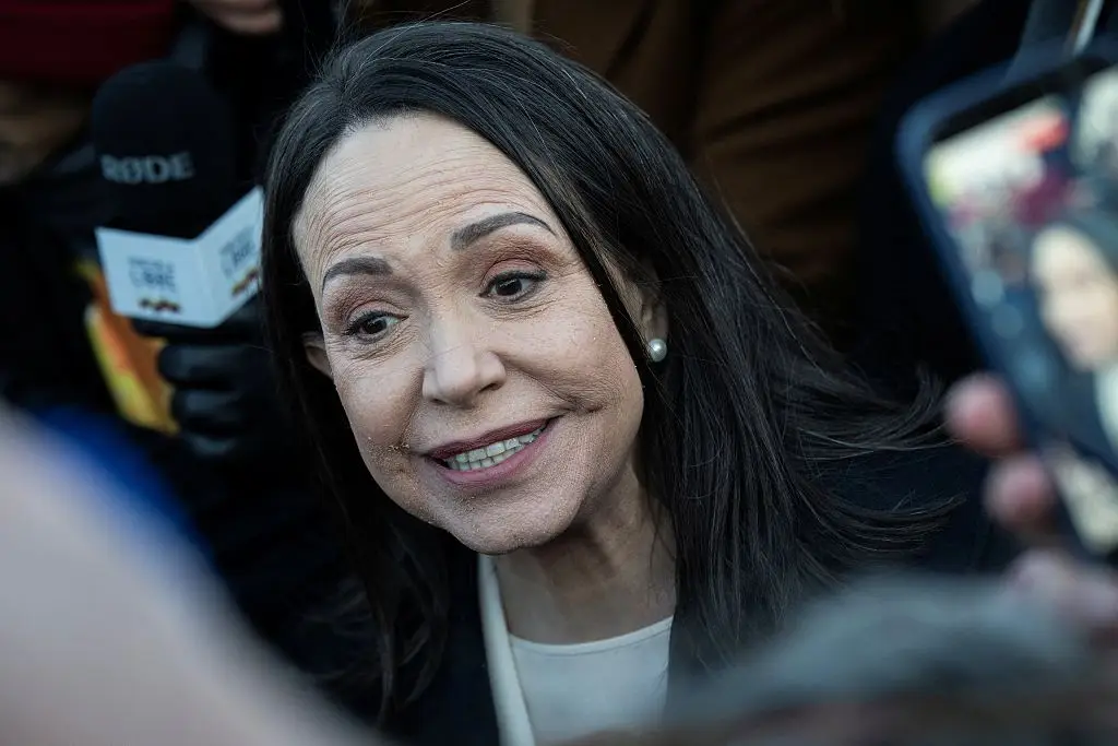 Machado greets crowds following her meeting with Trump (Drew ANGERER / AFP via Getty Images)