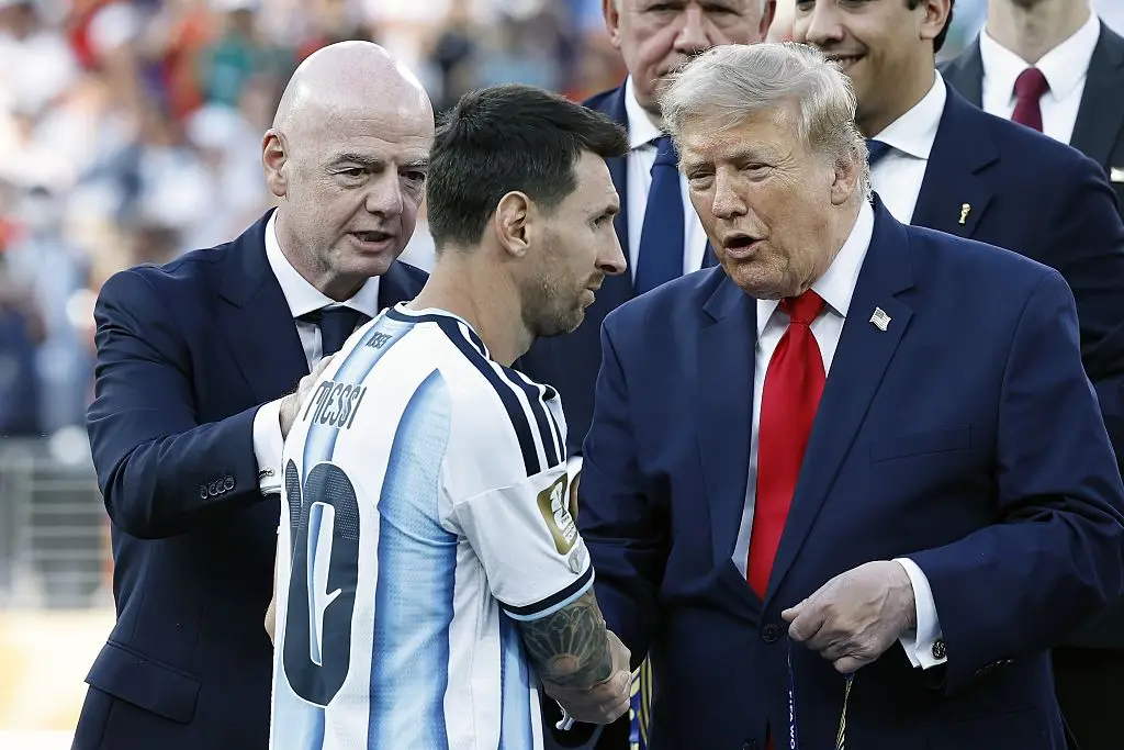 Apparently, Lionel Messi refused to look Trump in the eyes (Photo by ANP via Getty Images)