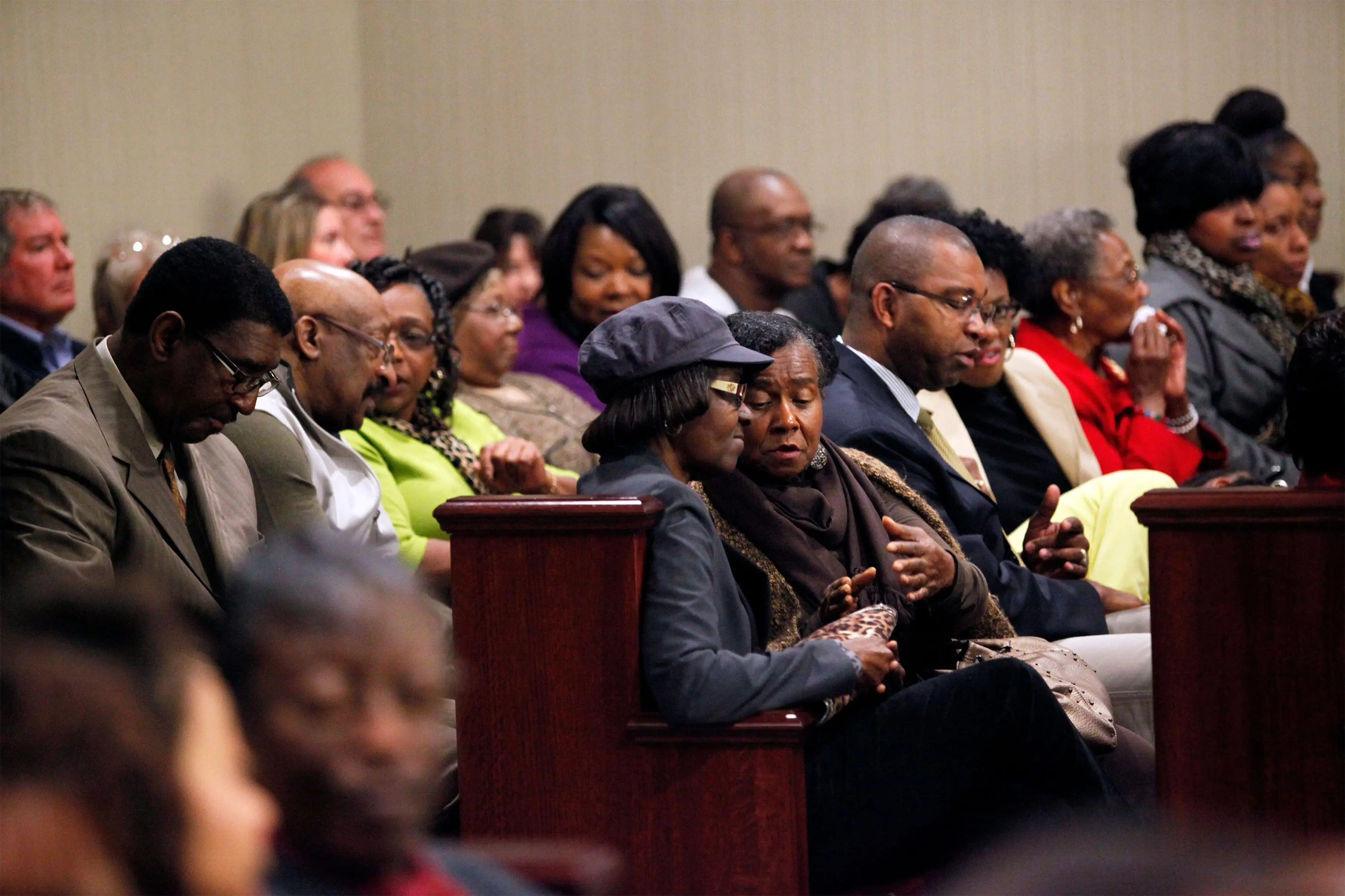 Crowds gathered to hear about George's case 70 years later.