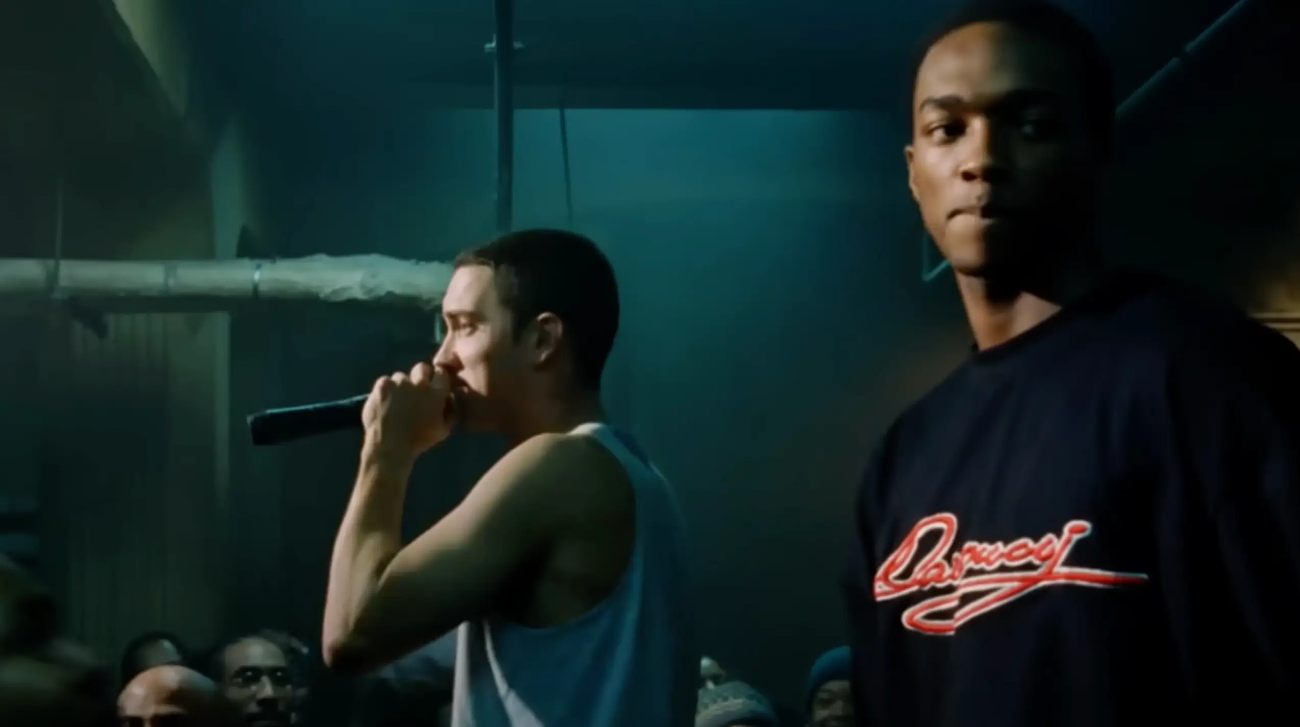 The moment Eminem disses Anthony Mackie while on the set of '8 Mile' (Universal Pictures)