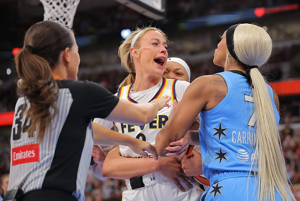 Cunningham issued her own response after the foul (Melissa Tamez/Icon Sportswire via Getty Images)