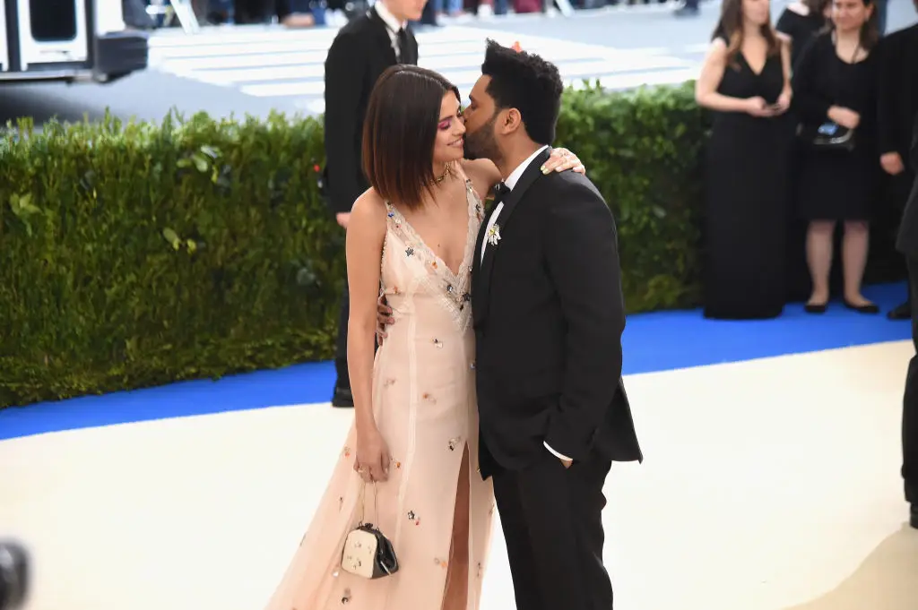 Gomez and The Weeknd at the Met Gala in 2017 (Nicholas Hunt/Getty Images for Huffington Post)