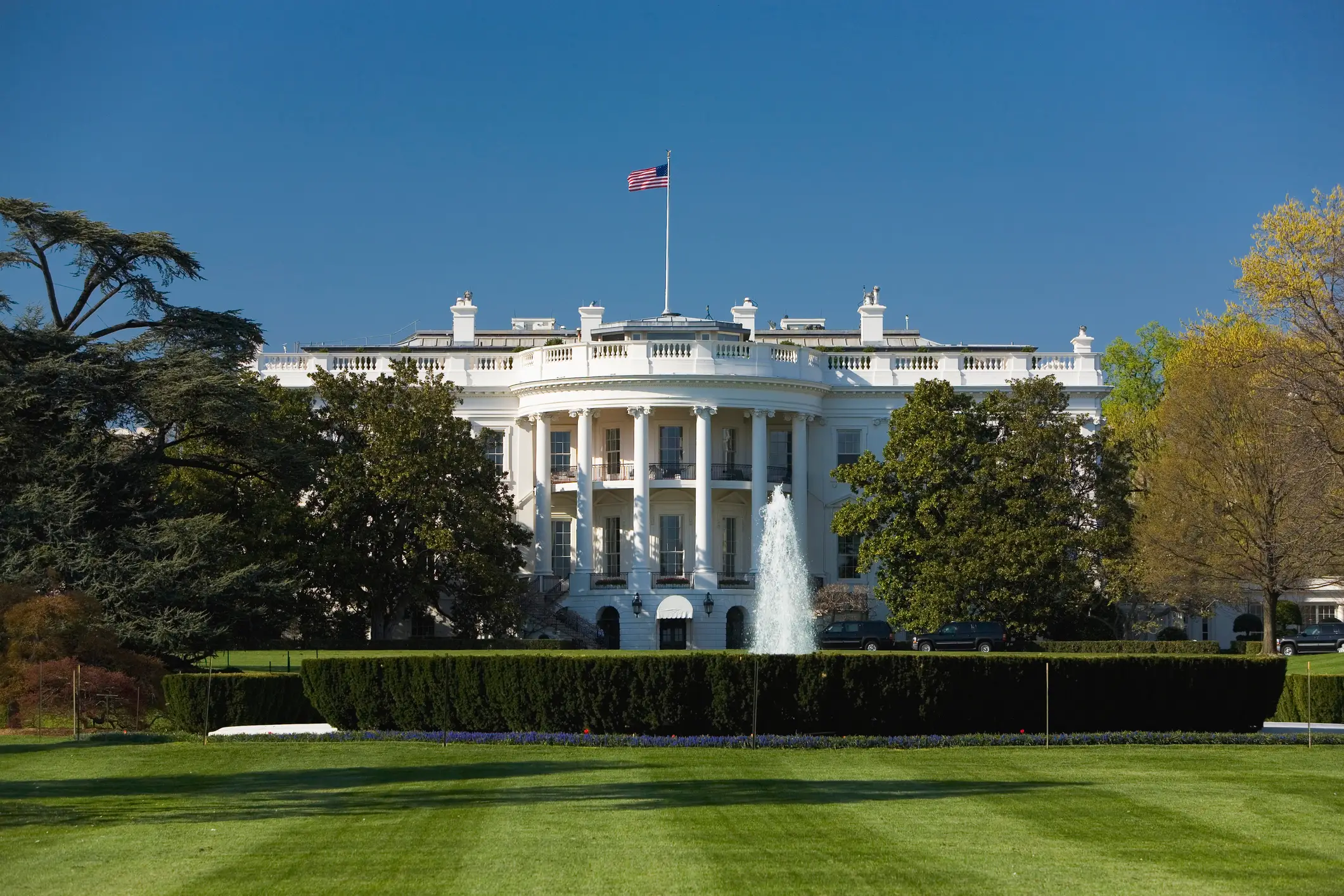 The White House is connected underground to the Treasury Building (Getty Stock Photo)