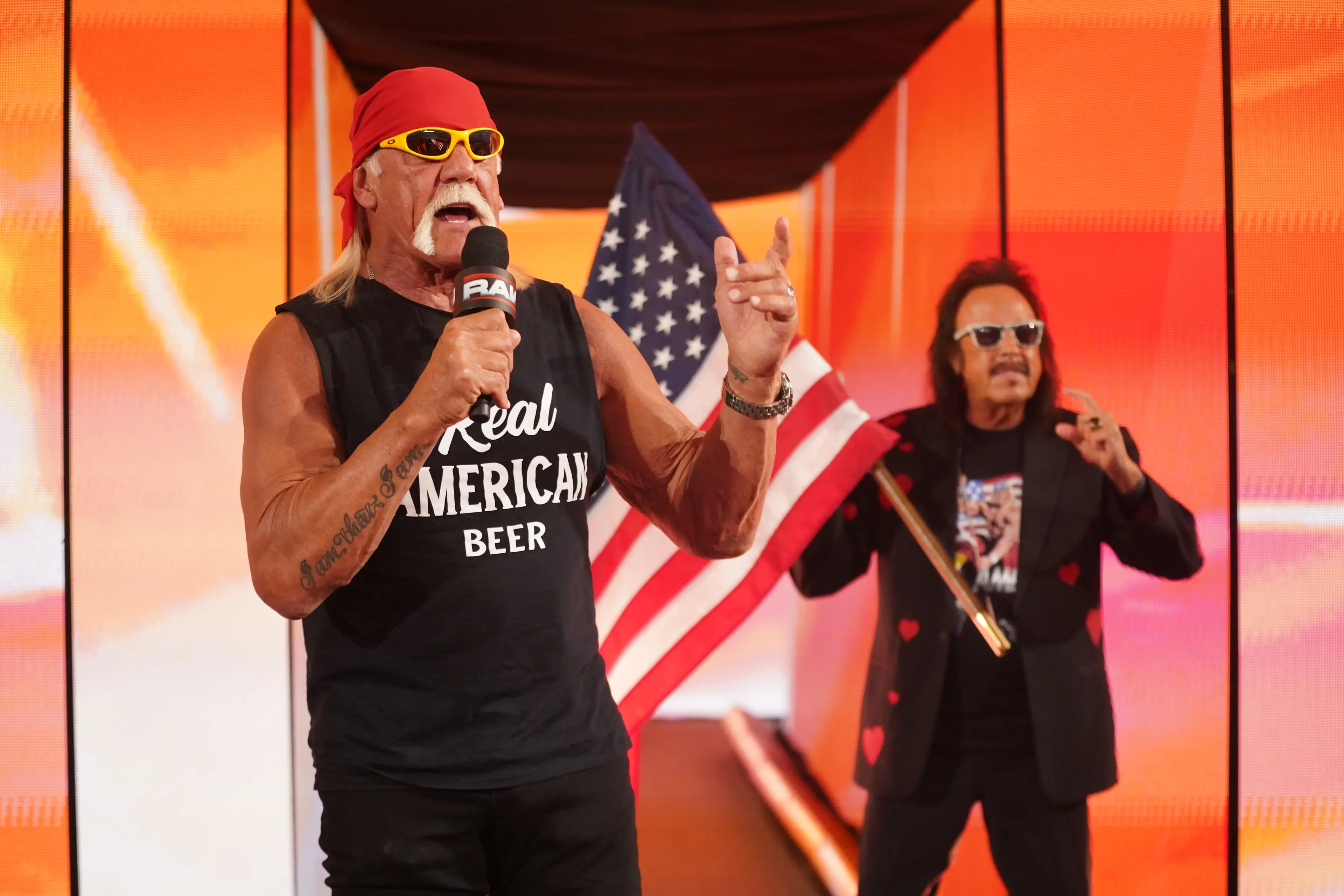 Hogan appeared unfazed by the crowd's overwhelmingly negative reaction (WWE/Getty Images)