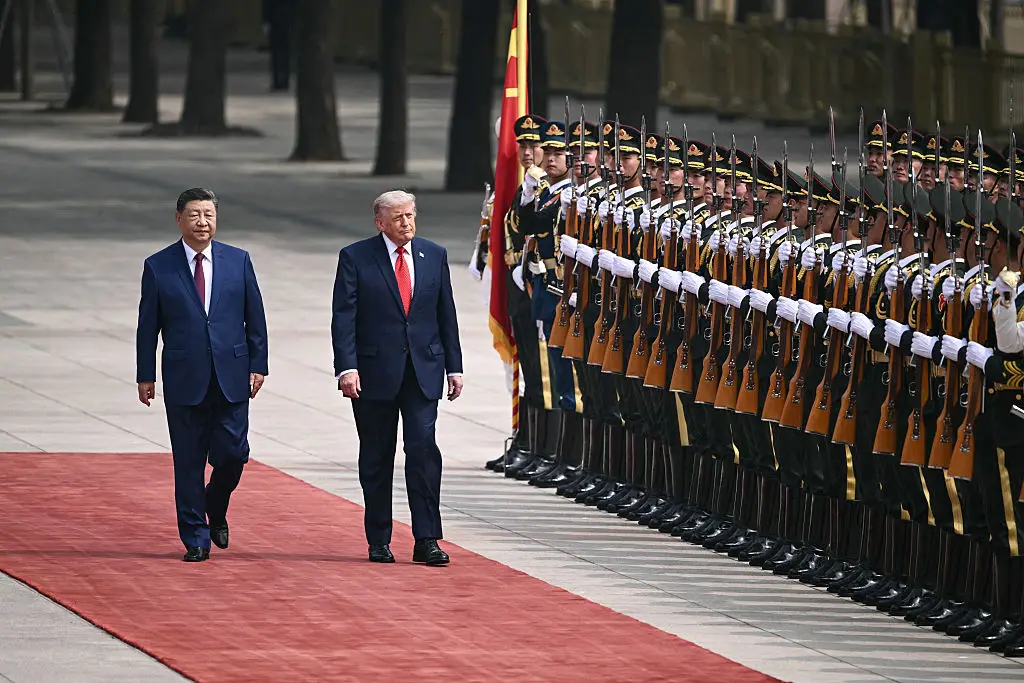 A welcome ceremony from Trump was held at the Great Hall of the People (Brendan SMIALOWSKI / AFP via Getty Images)