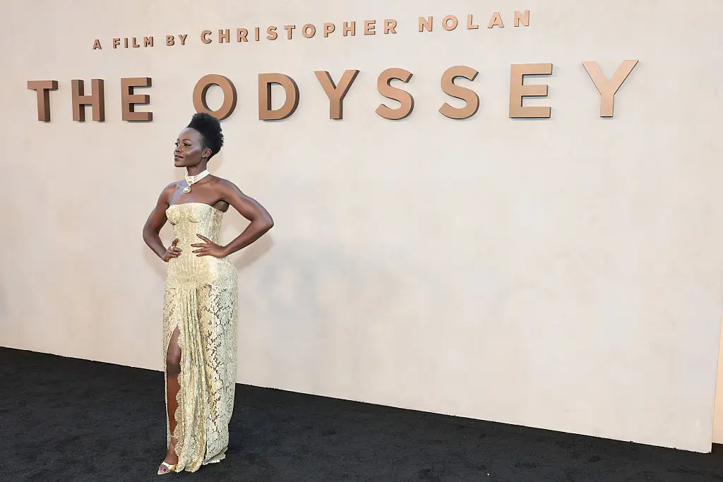 Lupita Nyong’o plays Helen of Troy in the film (Photo by Dominik Bindl/FilmMagic)