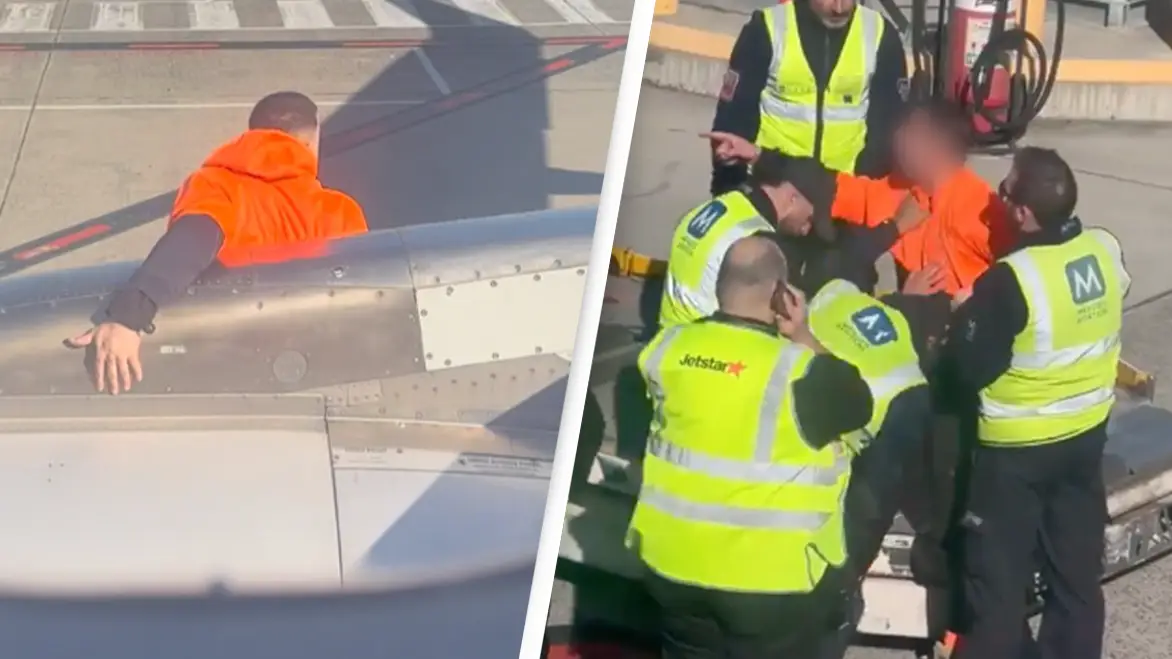 Passengers left 'terrified' after man ‘ripped off’ plane’s emergency door and walked along wing