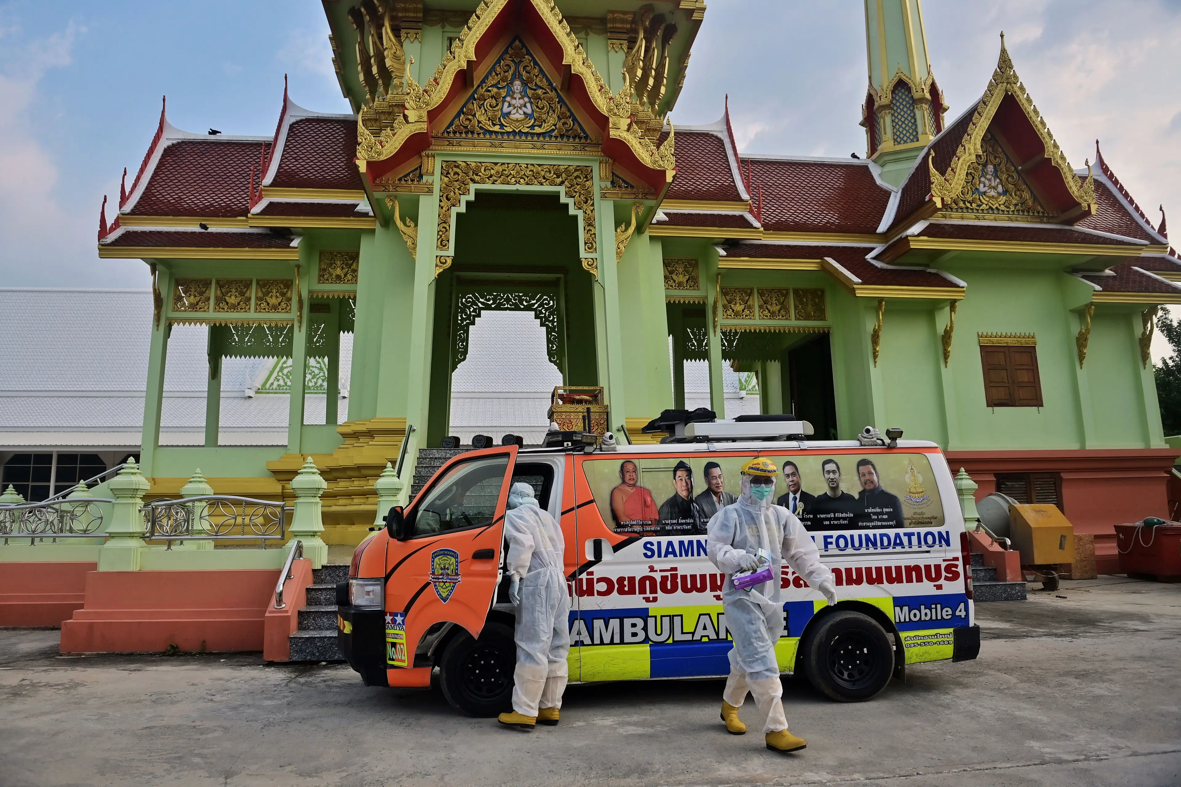 The woman was taken to Wat Rat Prakhong Tham Buddhist temple in the outskirts of Bangkok (LILLIAN SUWANRUMPHA/AFP via Getty Images)