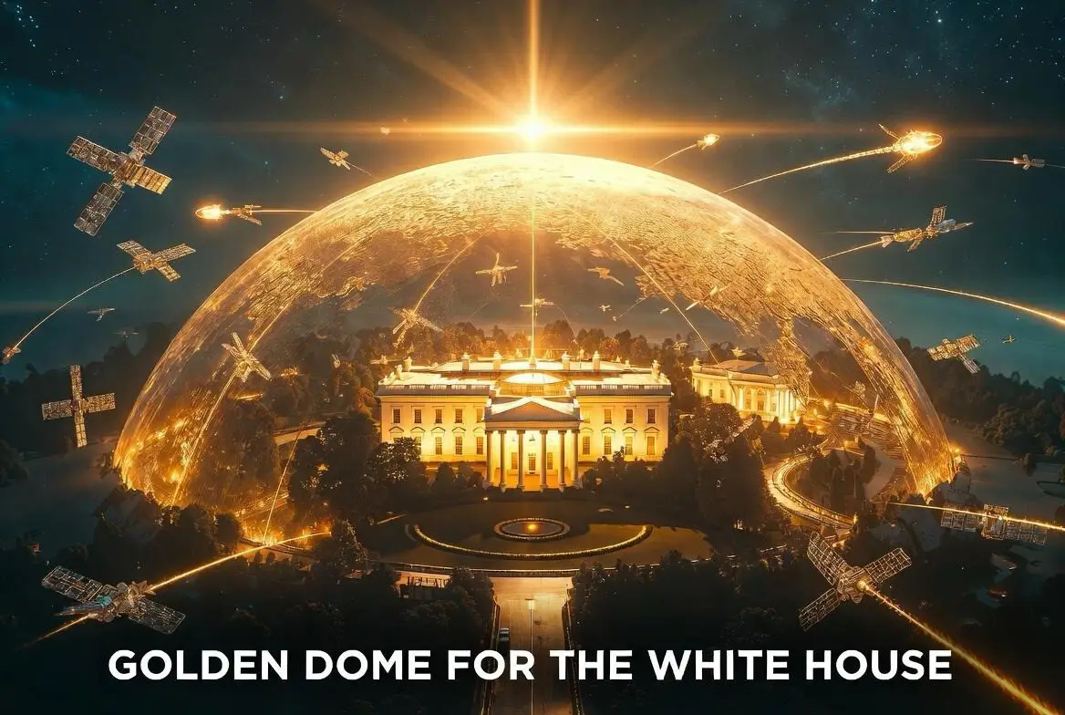 Trump posted this AI Generated image of the Israeli-style Golden Dome (Truth Social/Donald Trump)