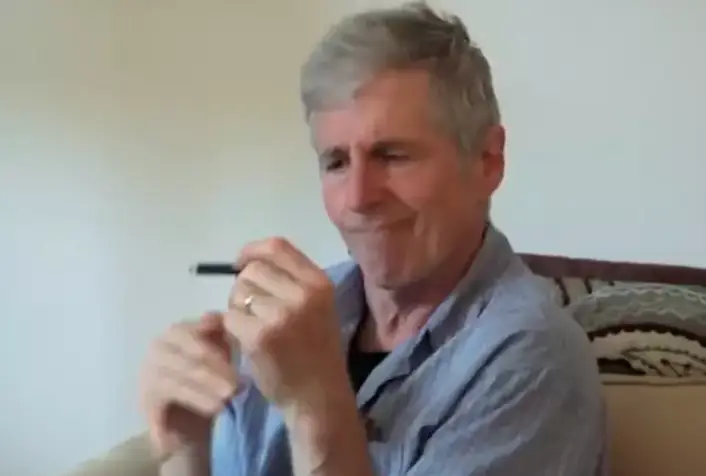 Larry's body appeared to immediately relax after taking the medicinal marijuana (RideWithLarry)