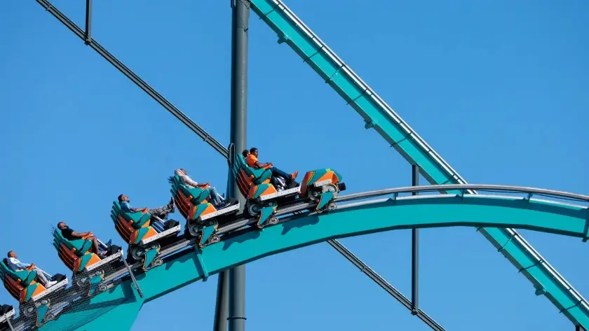 The ride travels up to 70mph and reaches 200feet (Six Flags Over Georgia)