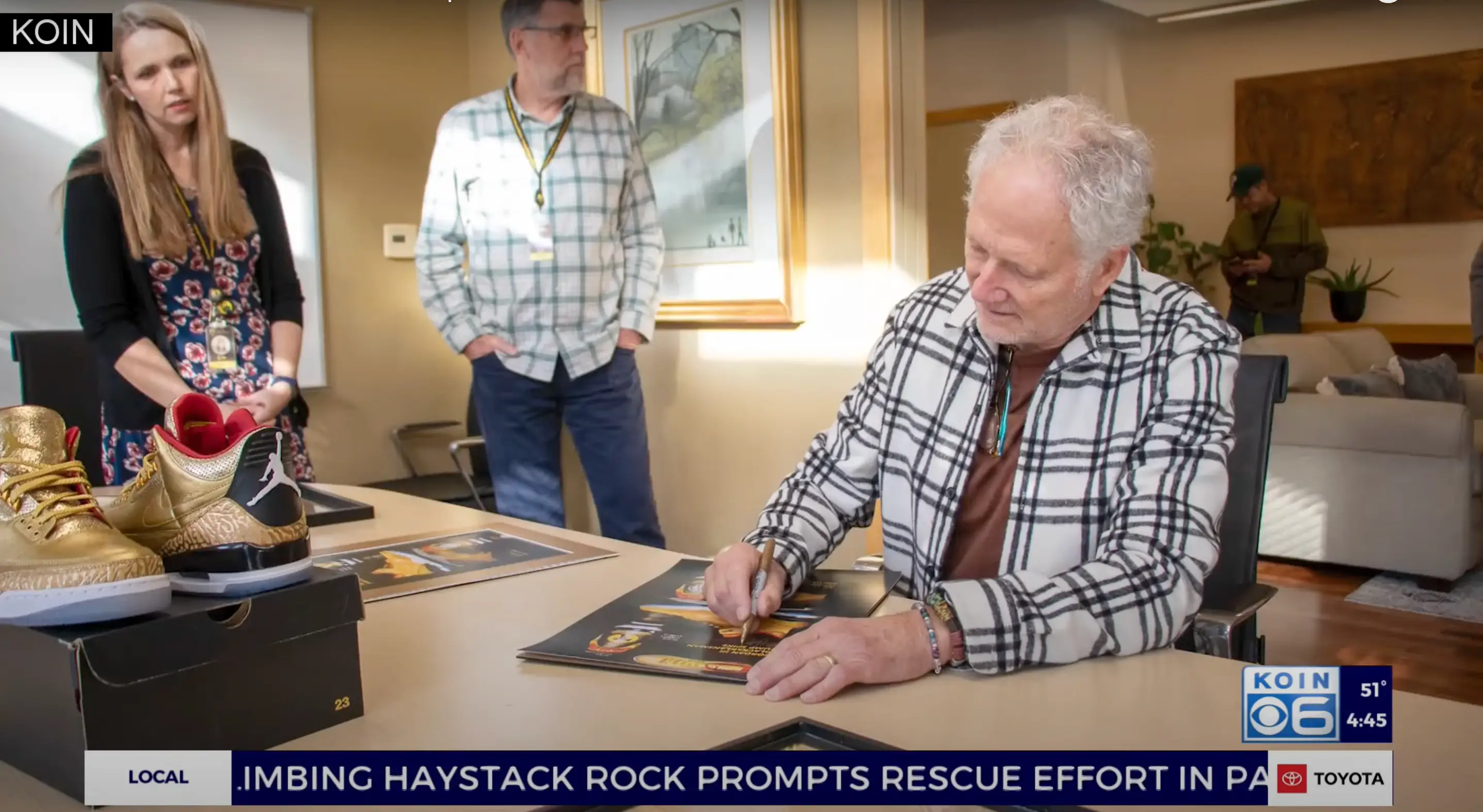 Nike designer Tinker Hatfield authenticated the shoes.