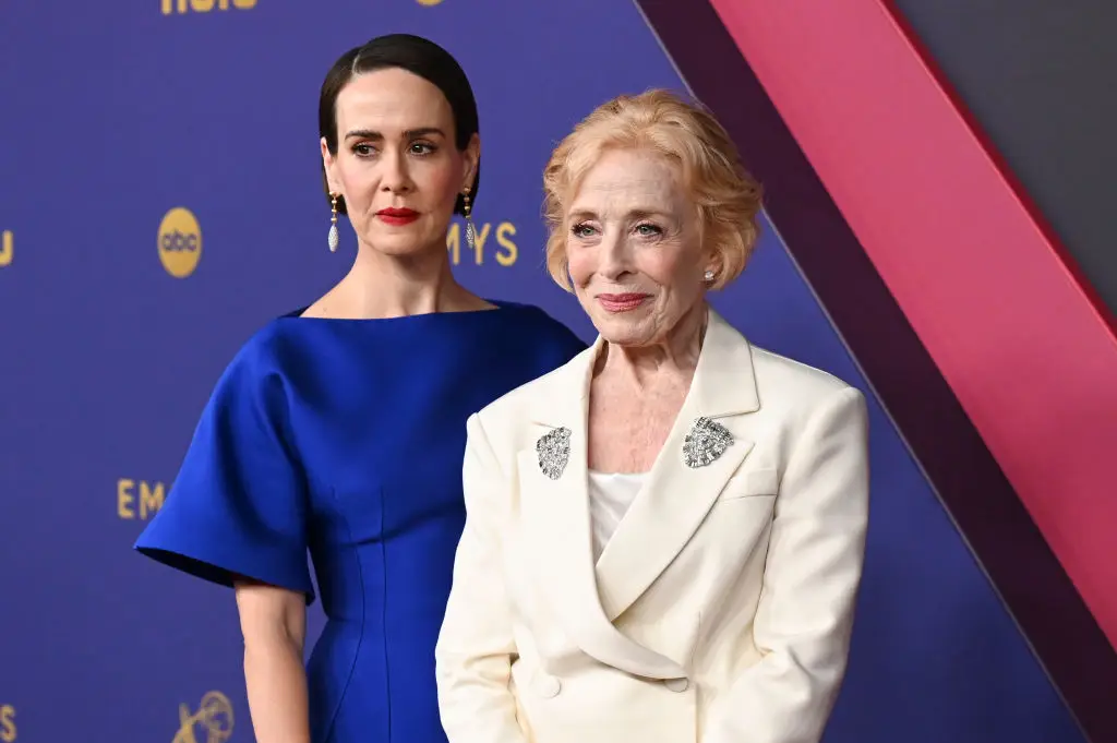 Holland Taylor and Sarah Paulson met in 2005 and went public with their relationship in 2015. (Photo by Gilbert Flores/Variety via Getty Images)