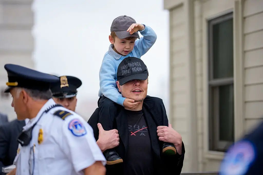 Musk claims his five-year-old son punched him (Andrew Harnik/Getty Images)