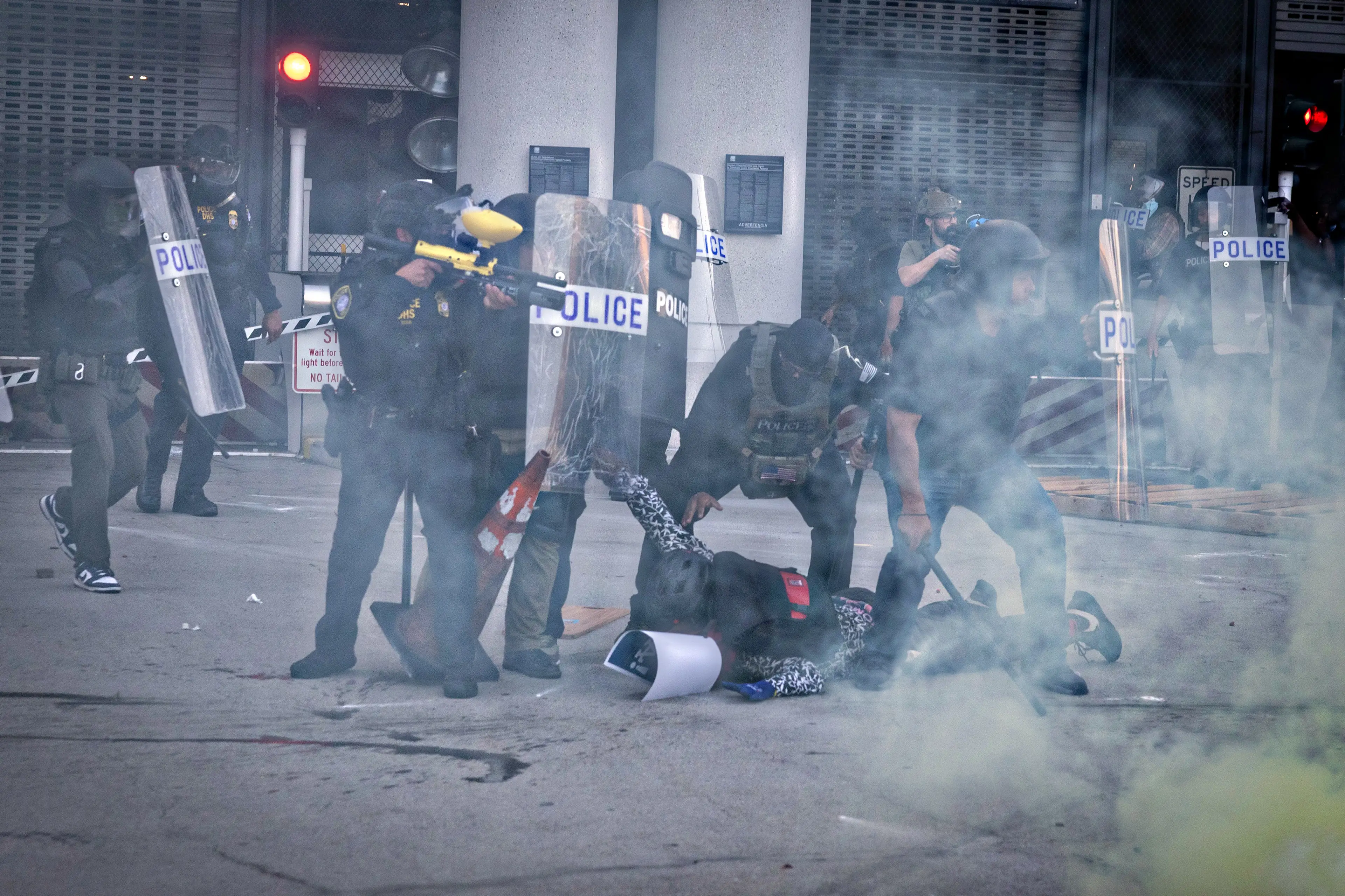 Donald Trump praised the National Guard for their work after deploying them to LA (Jason Armond / Los Angeles Times via Getty Images)