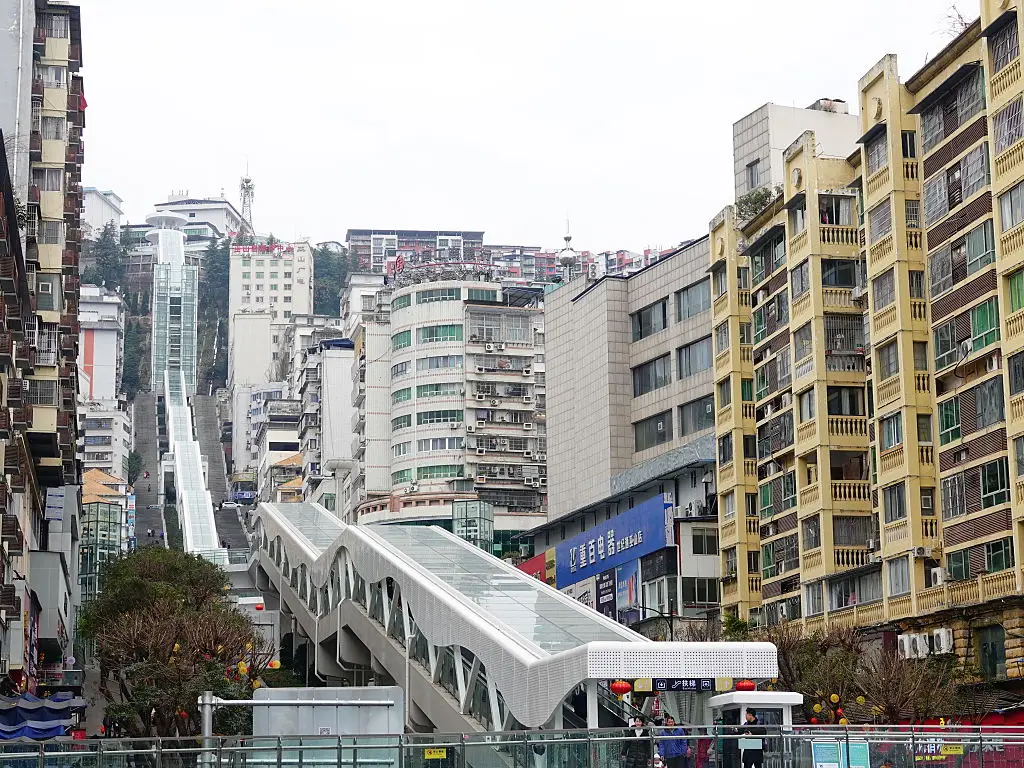 The Goddess Escalator is a super long three-dimensional transportation facility (CFOTO/Future Publishing via Getty Images)