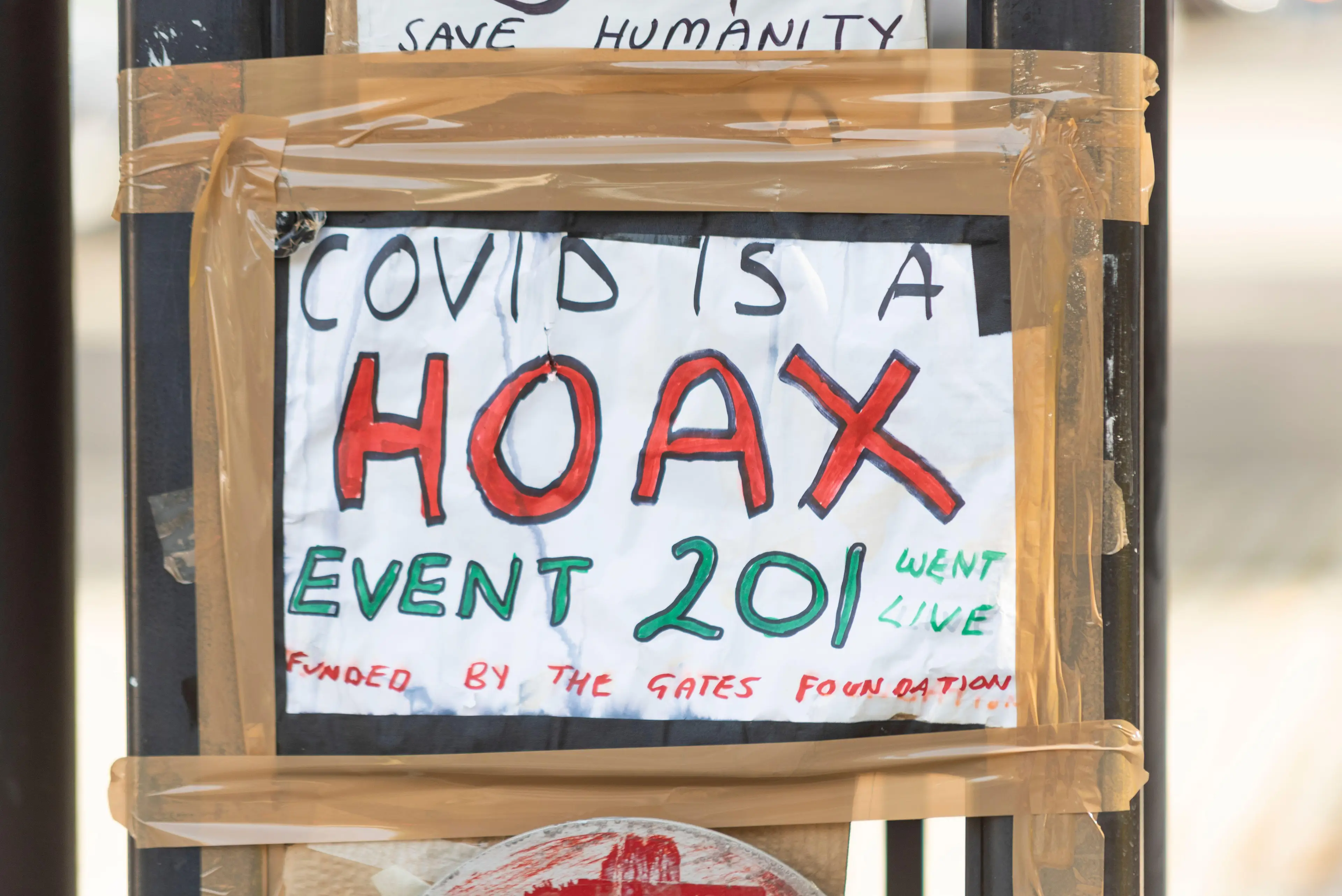 Anti-vaxxer protest sign.