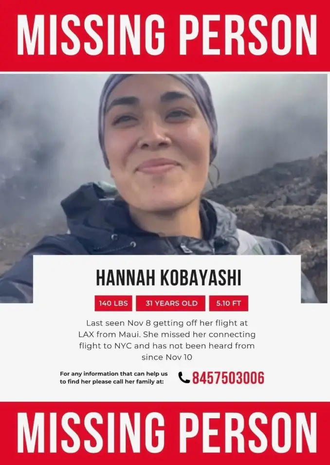 Hannah's last known location was at LAX on November 11 (Larie Ingrum/Facebook)