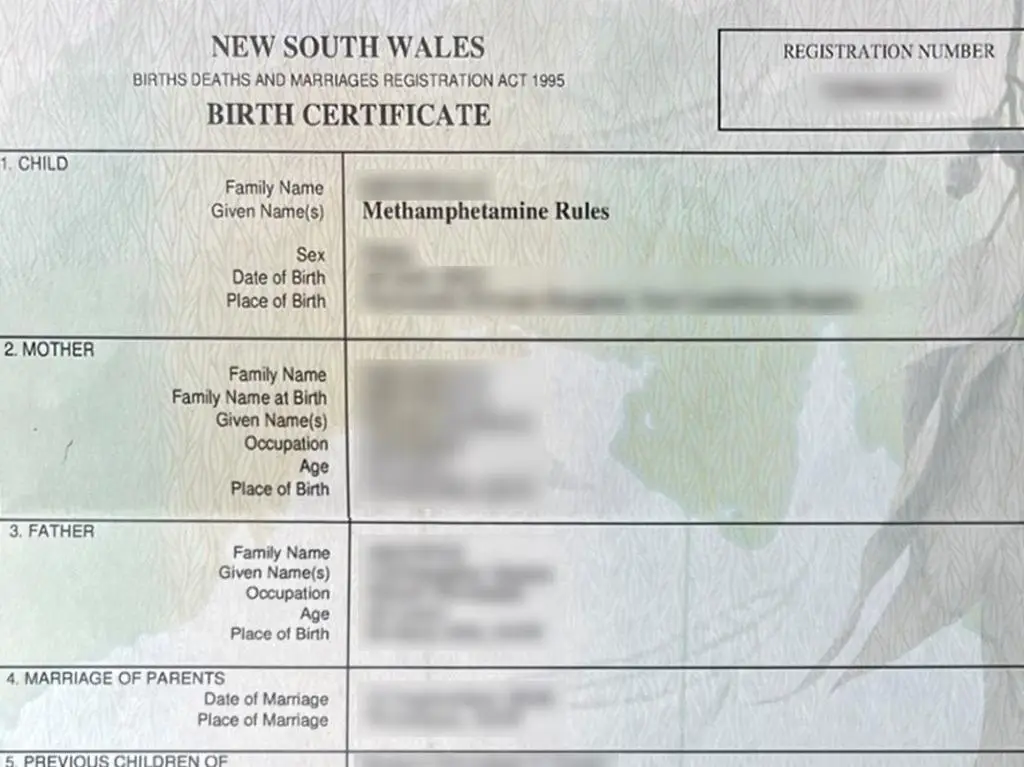 Kirsten was beyond shock when she received the official birth certificate in the mail.