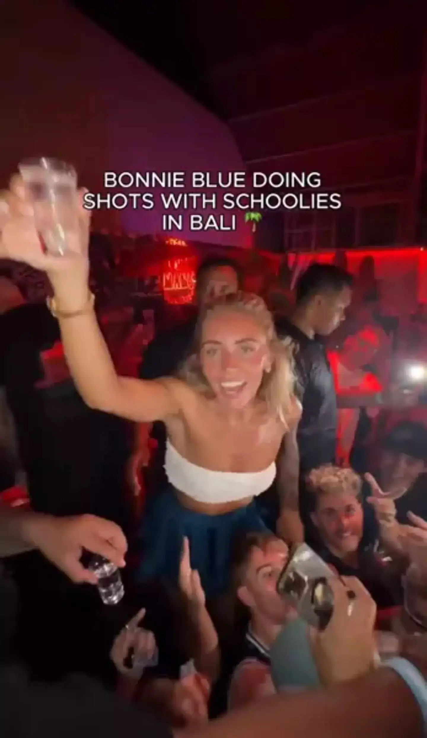 The OnlyFans model has been touring Bali in her 'BangBus' (Instagram/@bonnieblue)