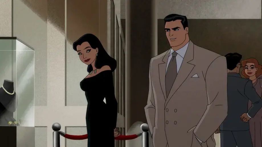 Selina Kyle and Bruce Wayne, better known as Catwoman and Batman, in Batman: Caped Crusader. (Amazon Prime)