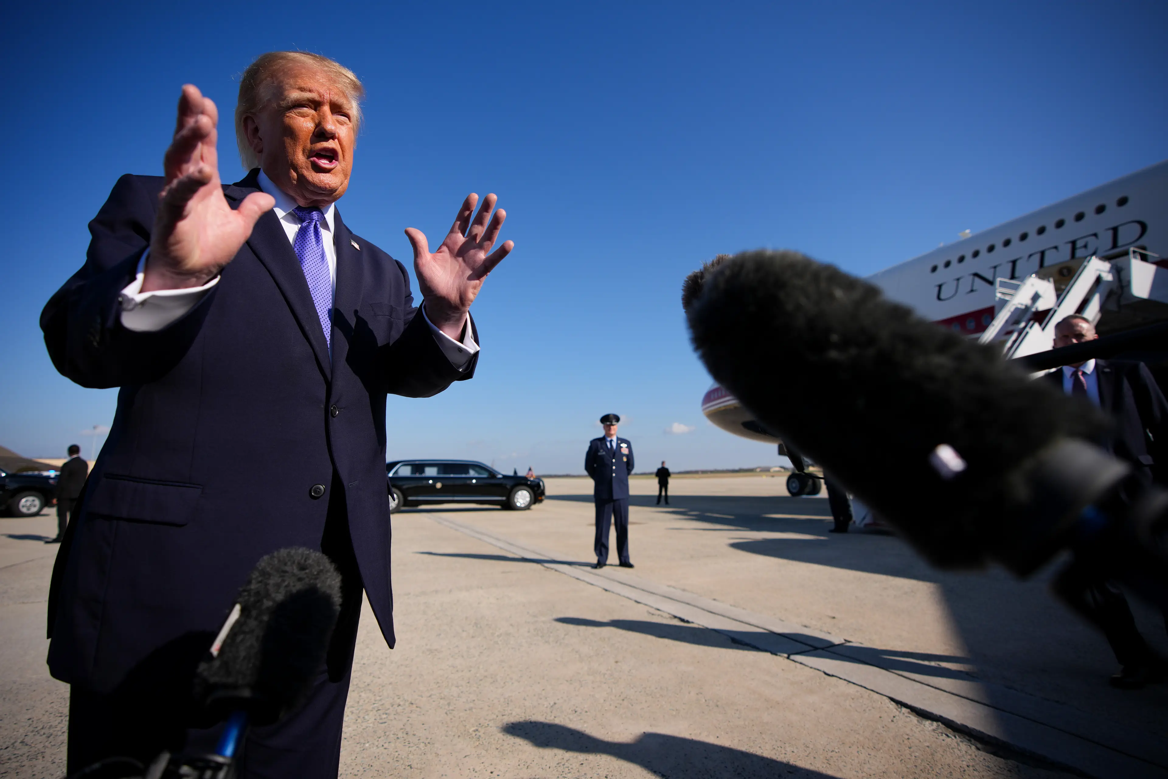 Trump's comments to the reporter were branded as 'childish bullying' (Andrew Harnik/Getty Images)